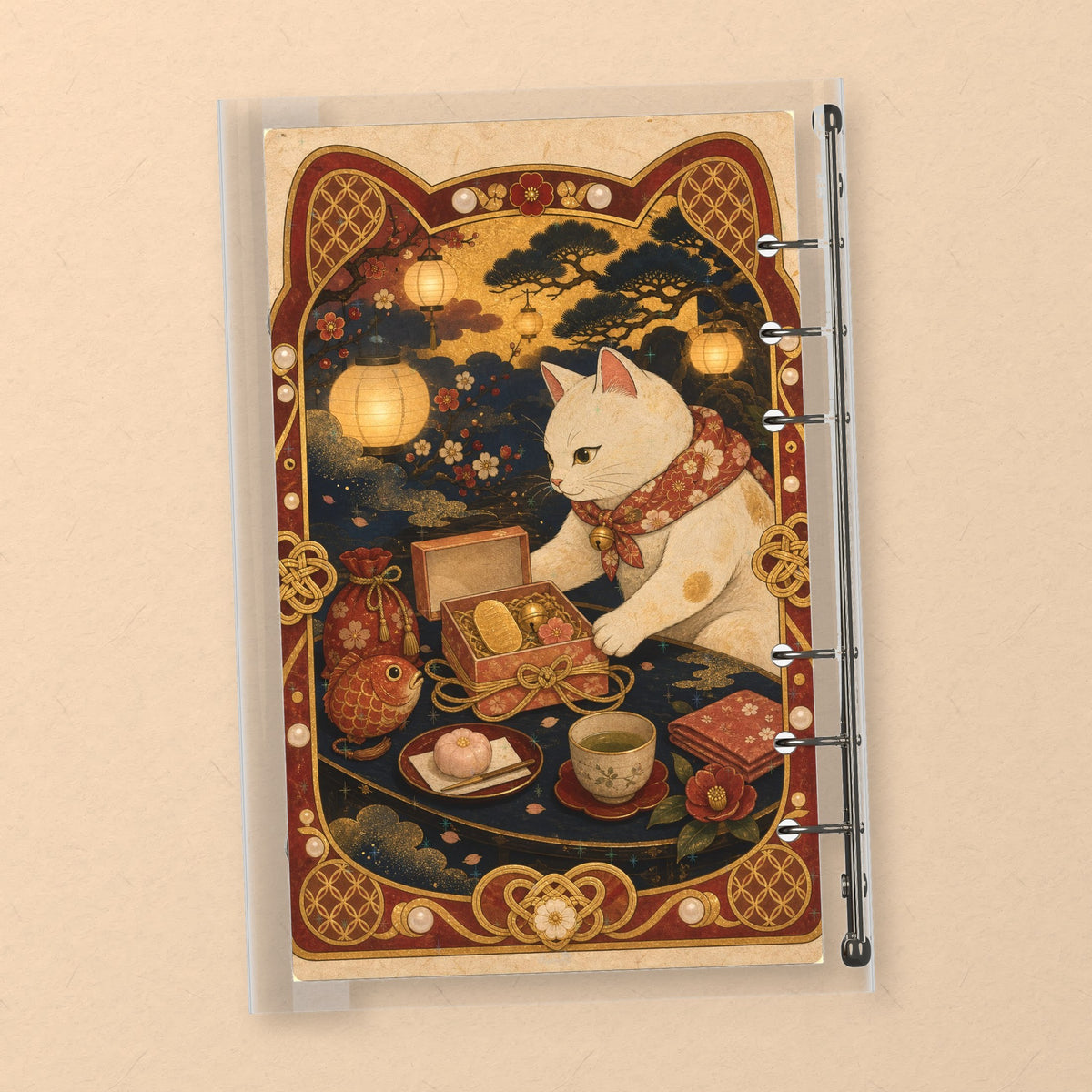 Maneki Neko Lucky Cat back cover design