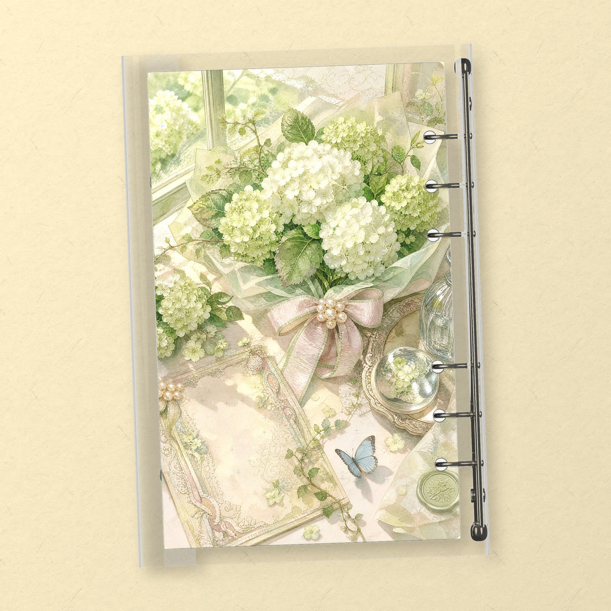 White Hydrangea back cover design