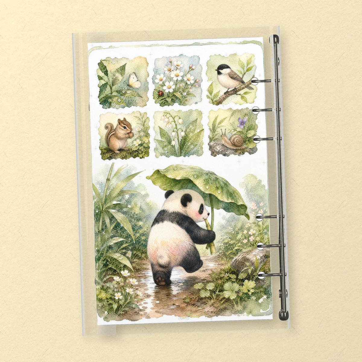 Panda Leaf Umbrella back cover design