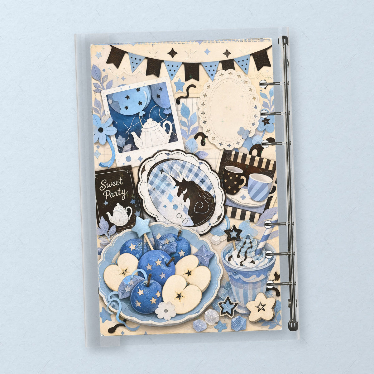 Blue Apple Party back cover design
