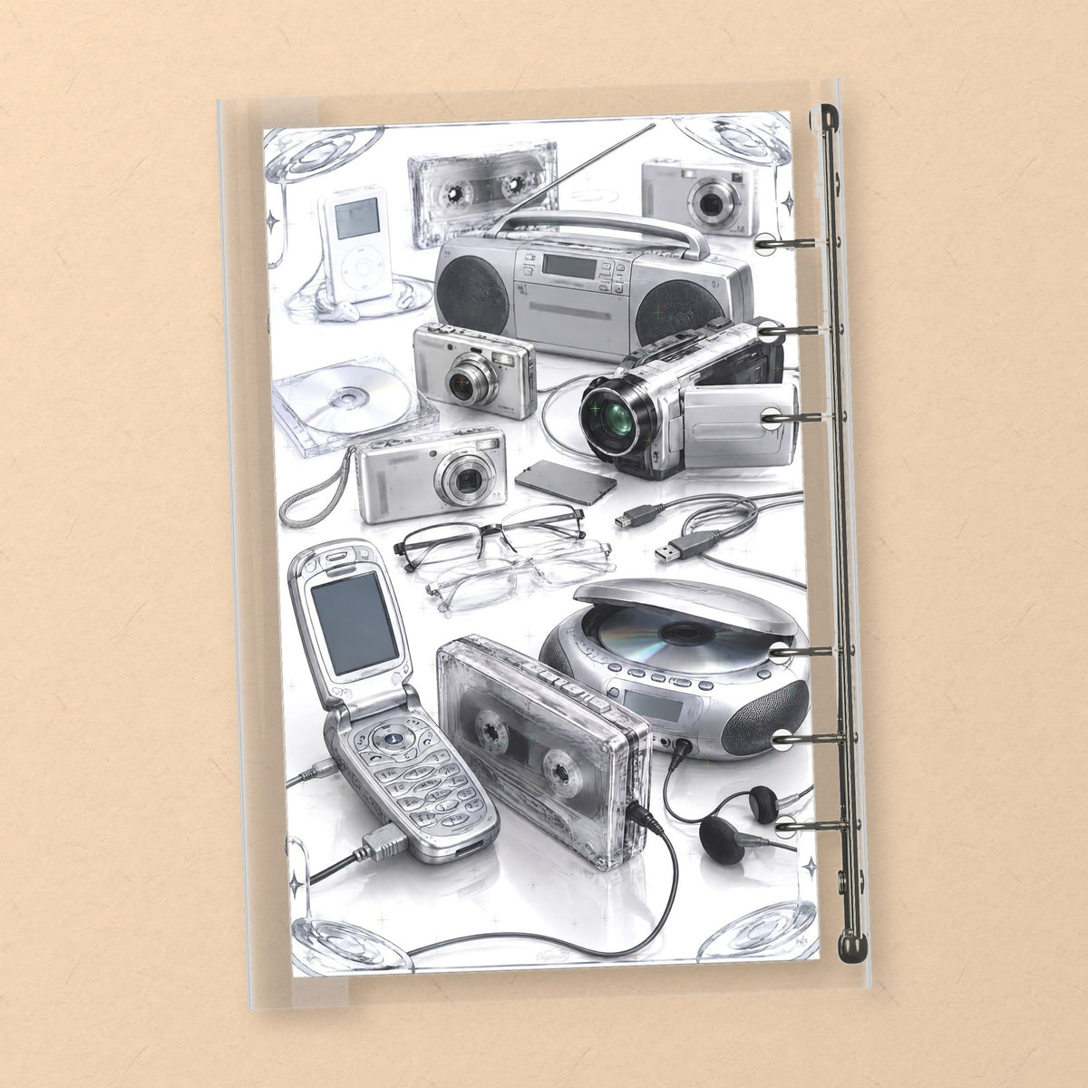 Retro Camera Collage back cover design