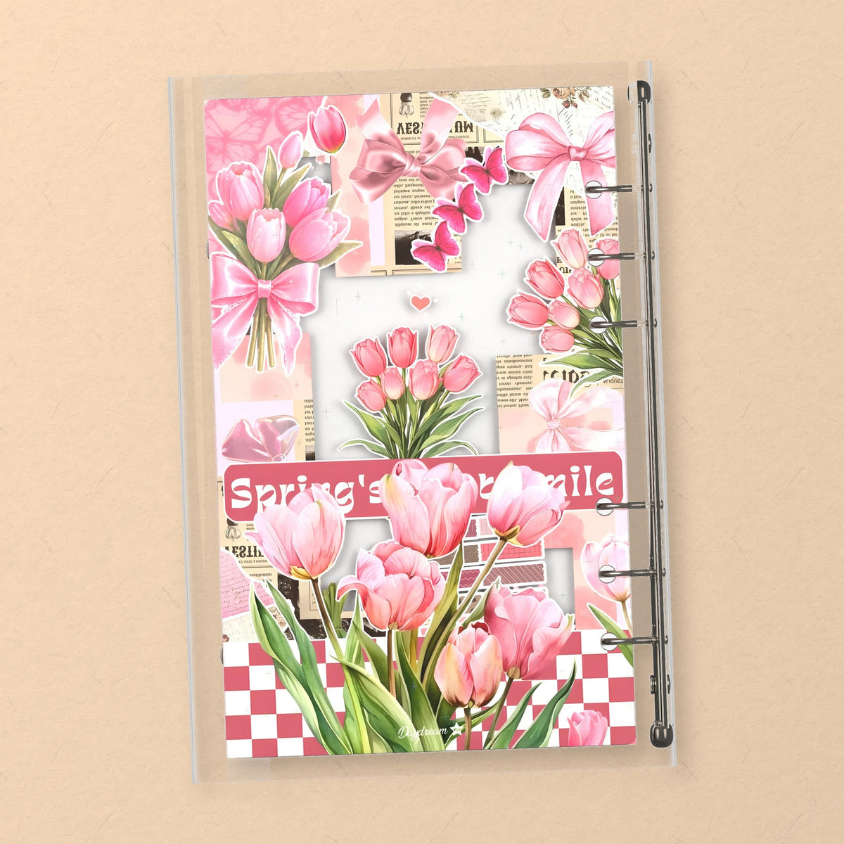 Pink Tulips back cover design