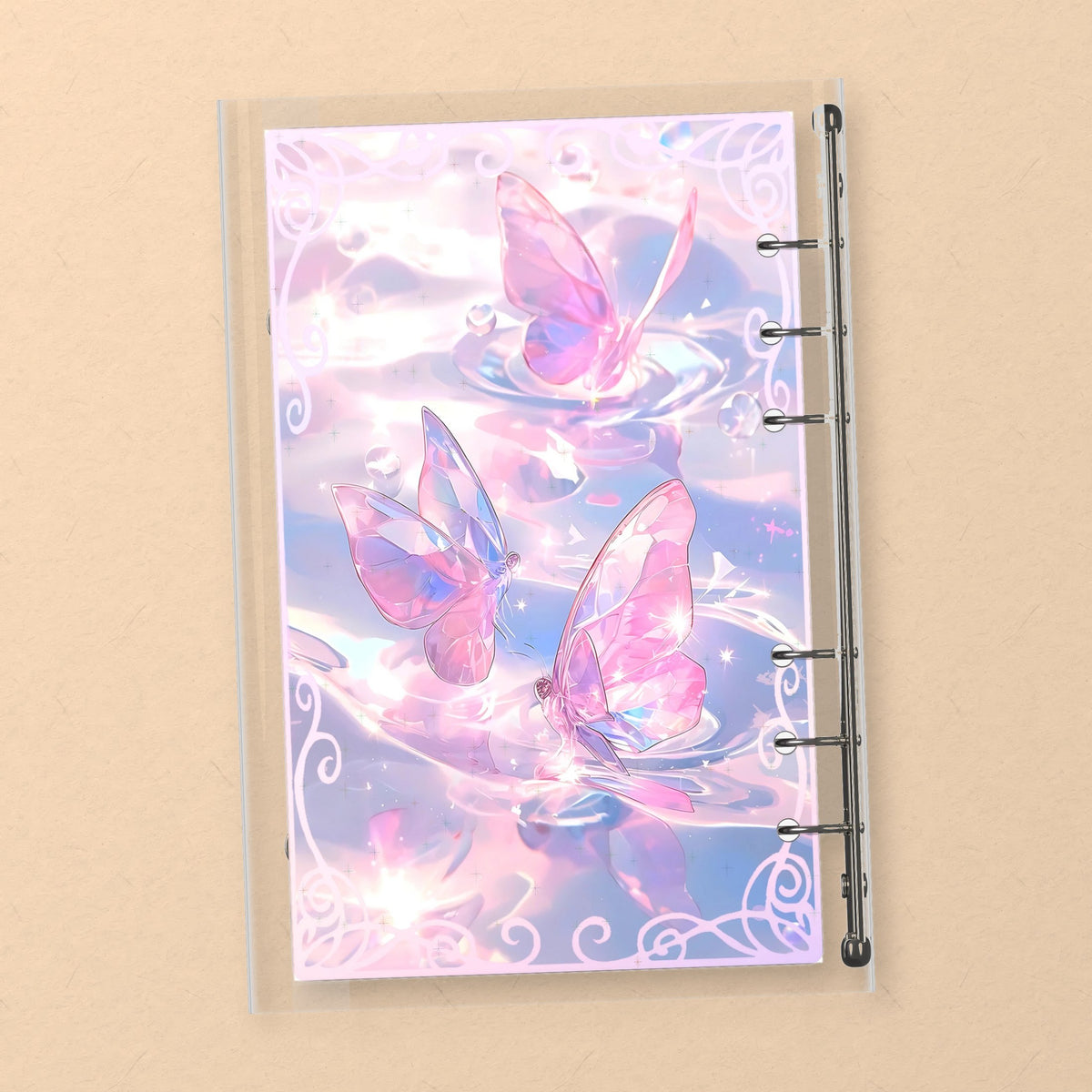 Pink Glass Butterflies back cover design