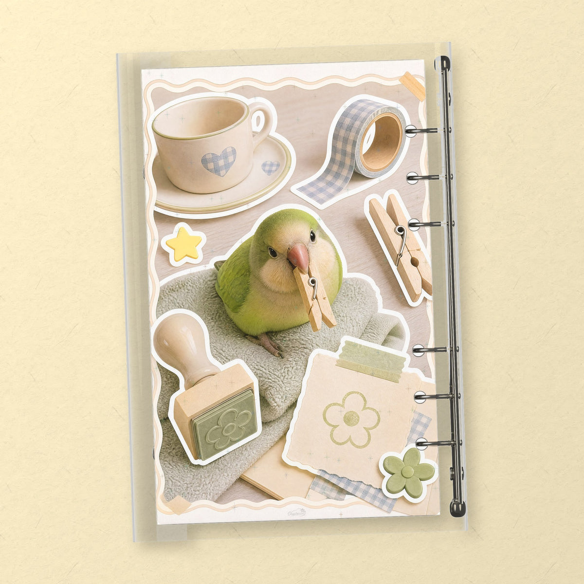 Round Green Bird back cover design