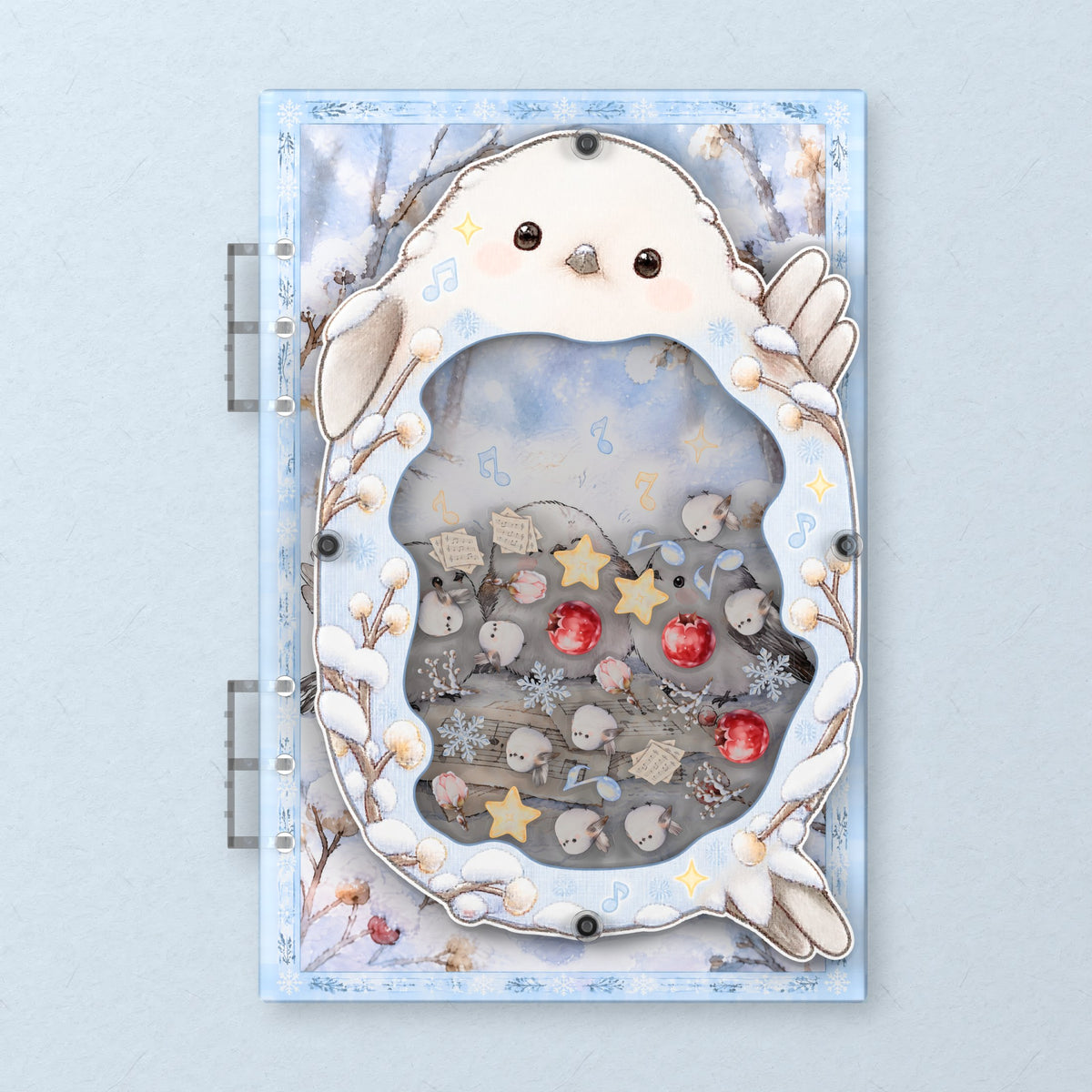 Snow Bird (AG-254) A5 shaker binder notebook, front cover