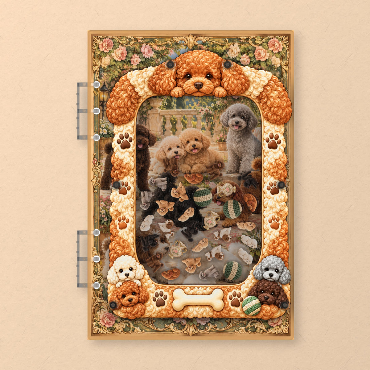 Toy Poodle Friends (AG-270) A5 shaker binder notebook, front cover