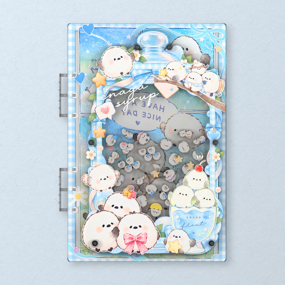 Shima Enaga Birds (HG-937) A5 shaker binder notebook, front cover