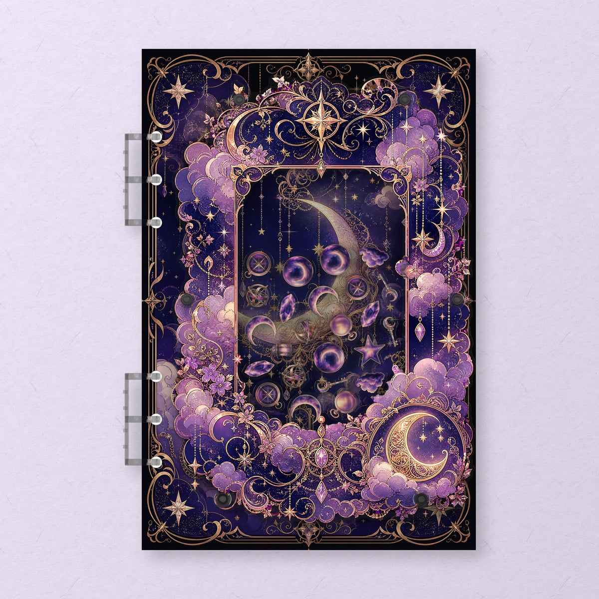 Crescent Moon (AG-125) A5 shaker binder notebook, front cover