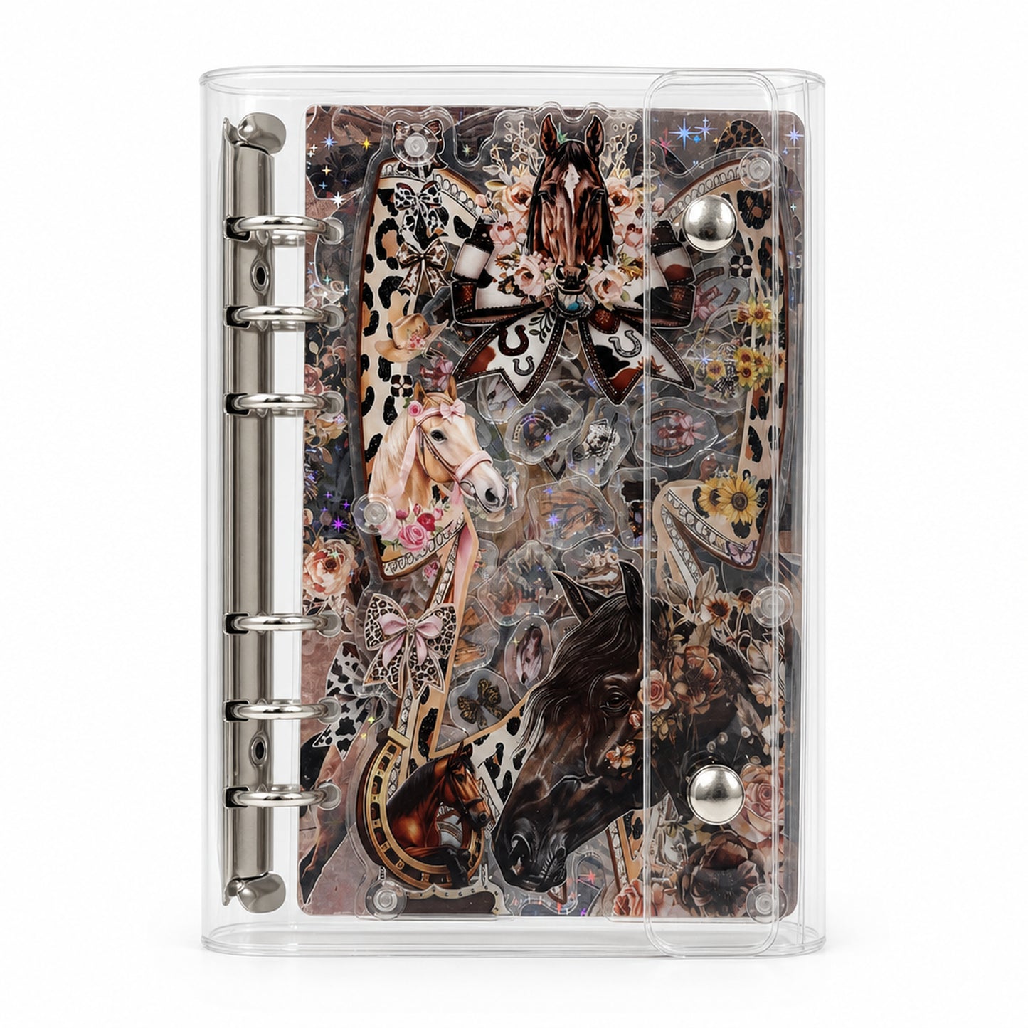 A6 Refillable Shaker Binder - Cute Animals - Black Cat