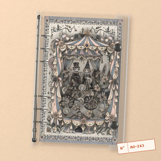 Circus Wagon (AG-243) A6 shaker binder notebook, front cover