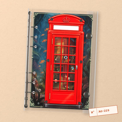 Undersea Phone Booth (AG-229) A6 shaker binder notebook, front cover