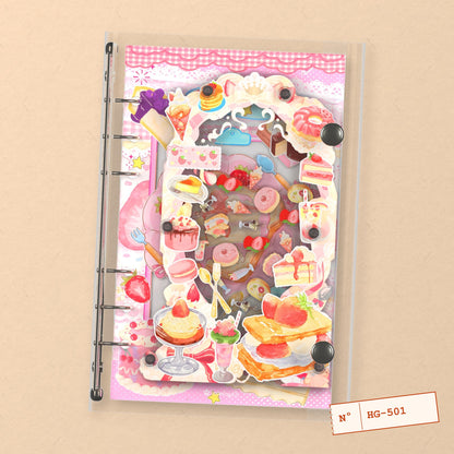 Pink Patisserie (HG-501) A6 shaker binder notebook, front cover