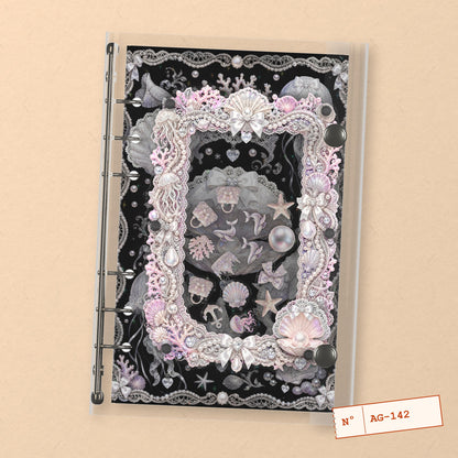 Shell Pearl Pendant (AG-142) A6 shaker binder notebook, front cover