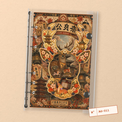 Nara Park Deer (AG-011) A6 shaker binder notebook, front cover