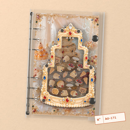 Golden Jewel Cake (AG-171) A6 shaker binder notebook, front cover