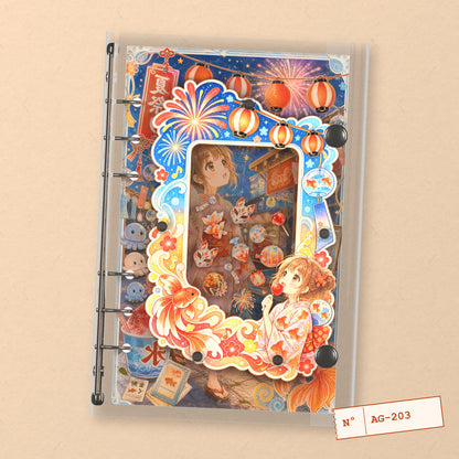 Summer Festival (AG-203) A6 shaker binder notebook, front cover