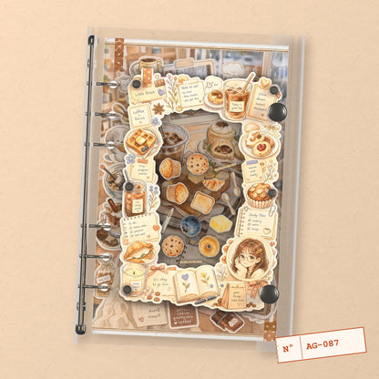Cafe Treats (AG-087) A6 shaker binder notebook, front cover