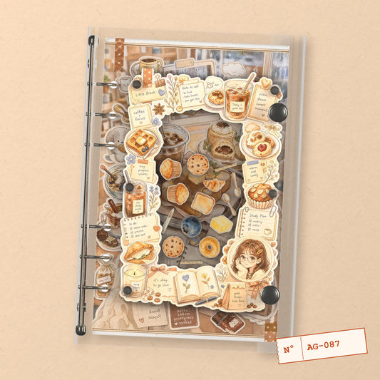 Cafe Treats (AG-087) A6 shaker binder notebook, front cover