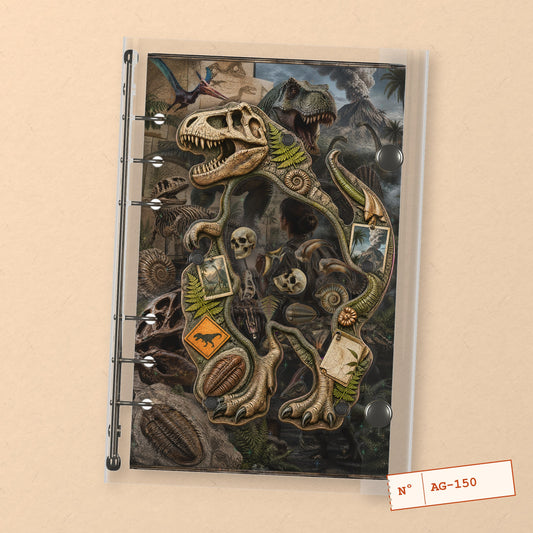 Dinosaur Fossils (AG-150) A6 shaker binder notebook, front cover