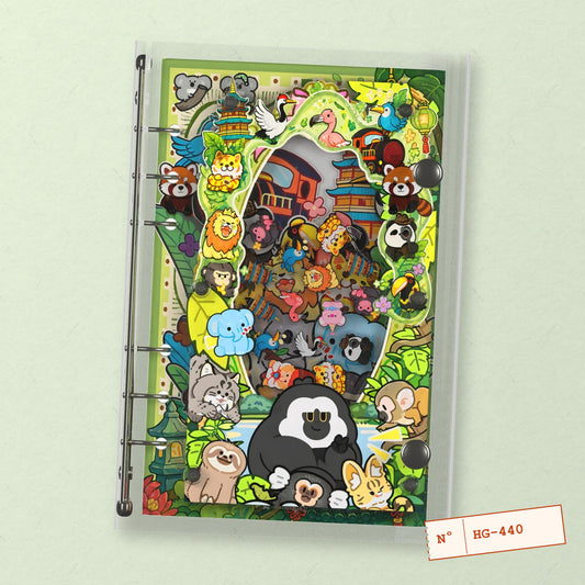 Chibi Zoo Animals (HG-440) A6 shaker binder notebook, front cover