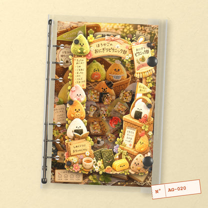 Riceball Mascots (AG-020) A6 shaker binder notebook, front cover