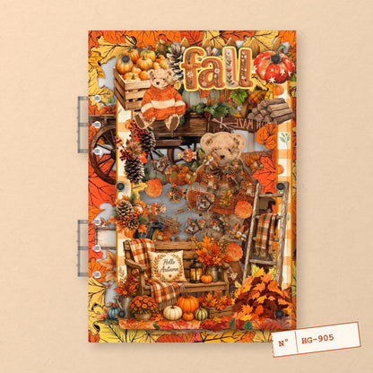 Cozy Autumn Porch (HG-905) A5 shaker binder notebook, front cover