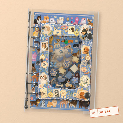 Dog Breed Chart (AG-114) A6 shaker binder notebook, front cover