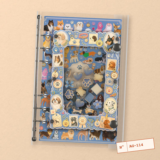 Dog Breed Chart (AG-114) A6 shaker binder notebook, front cover