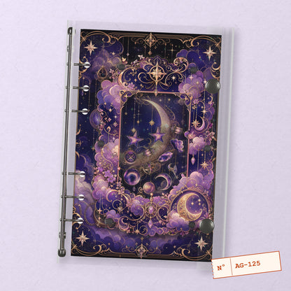 Crescent Moon (AG-125) A6 shaker binder notebook, front cover