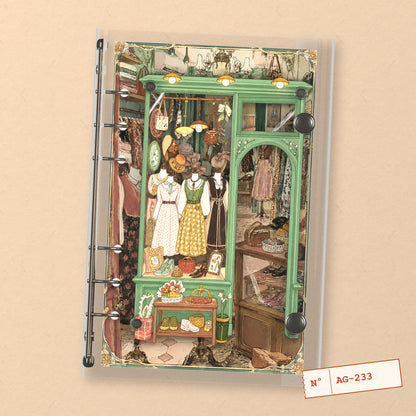 Vintage Boutique (AG-233) A6 shaker binder notebook, front cover