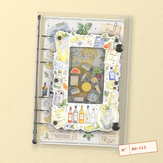 Citrus Drinks (AG-113) A6 shaker binder notebook, front cover