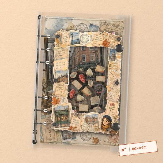 London Scrapbook (AG-097) A6 shaker binder notebook, front cover