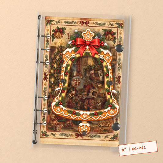 Fireside Christmas Gifts (AG-241) A6 shaker binder notebook, front cover