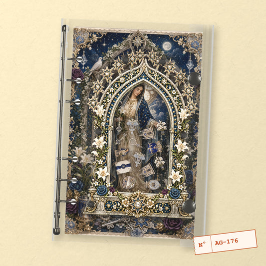 Starlit Madonna (AG-176) A6 shaker binder notebook, front cover