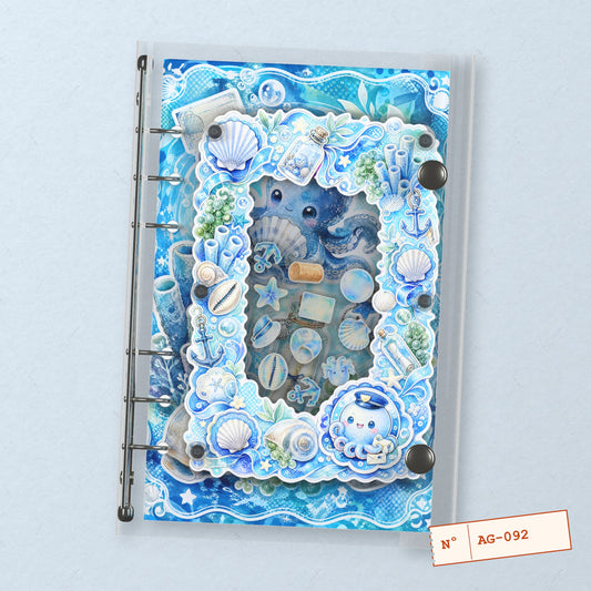 Ocean Octopus (AG-092) A6 shaker binder notebook, front cover