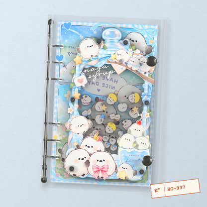 Shima Enaga Birds (HG-937) A6 shaker binder notebook, front cover