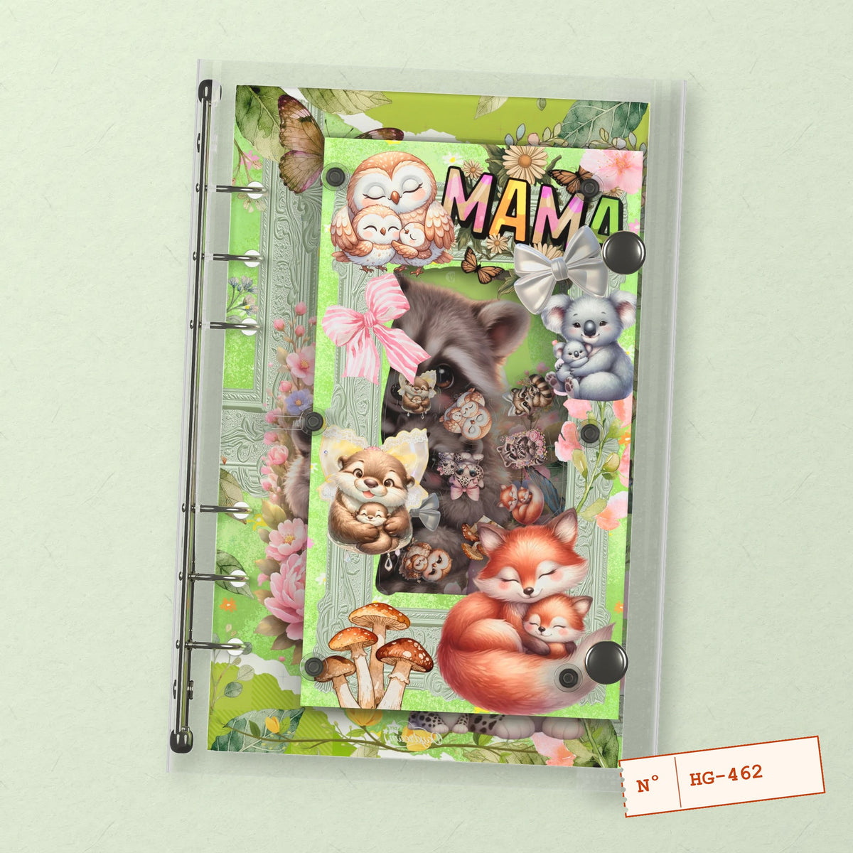 Woodland Mama (HG-462) A6 shaker binder notebook, front cover