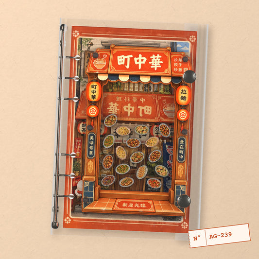 Retro Chinese Diner (AG-239) A6 shaker binder notebook, front cover