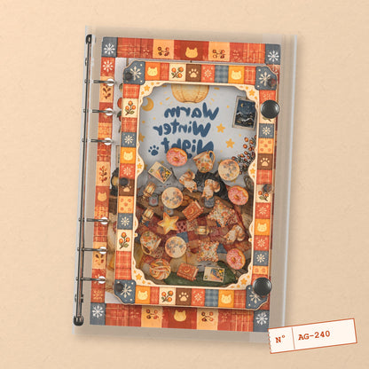 Kotatsu Cats (AG-240) A6 shaker binder notebook, front cover