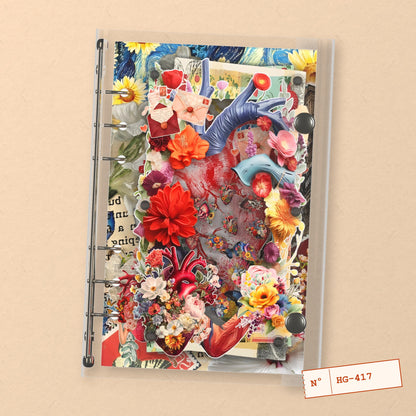 Anatomical Heart Florals (HG-417) A6 shaker binder notebook, front cover