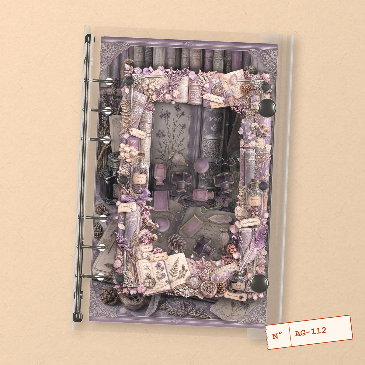 Poetry Books (AG-112) A6 shaker binder notebook, front cover