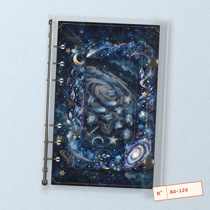 Galaxy Moon (AG-126) A6 shaker binder notebook, front cover
