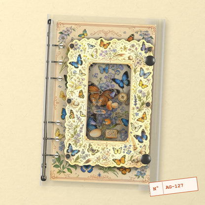Butterfly Wildflowers (AG-127) A6 shaker binder notebook, front cover