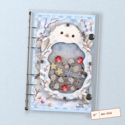 Snow Bird (AG-254) A6 shaker binder notebook, front cover