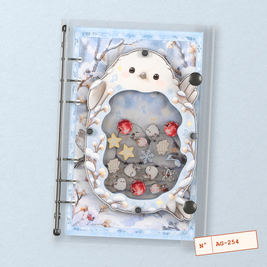 Snow Bird (AG-254) A6 shaker binder notebook, front cover