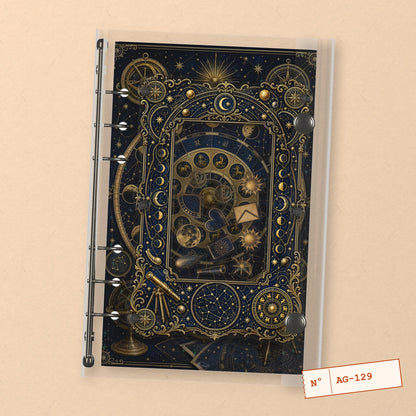 Zodiac Wheel (AG-129) A6 shaker binder notebook, front cover