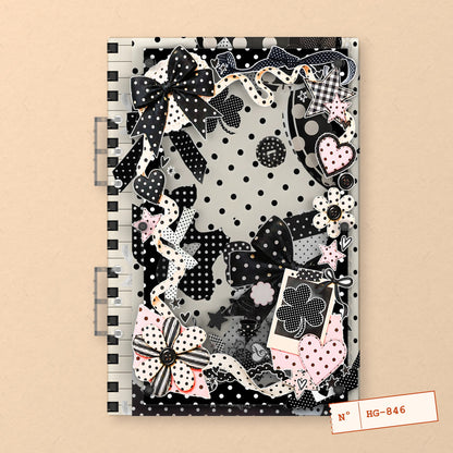 Polka Dot Bows (HG-846) A5 shaker binder notebook, front cover