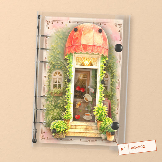 Showa Cafe (AG-202) A6 shaker binder notebook, front cover