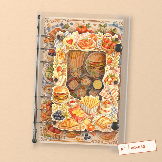 Brunch Stickers (AG-033) A6 shaker binder notebook, front cover