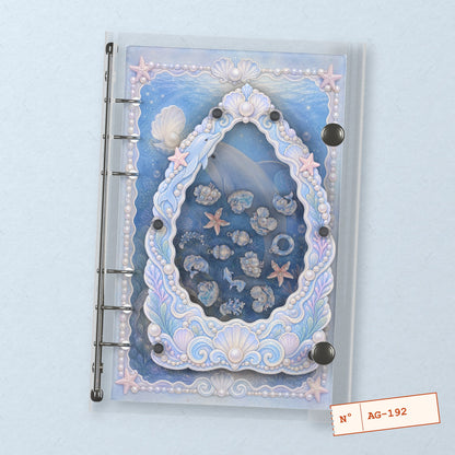 Dolphin Pearl Garden (AG-192) A6 shaker binder notebook, front cover